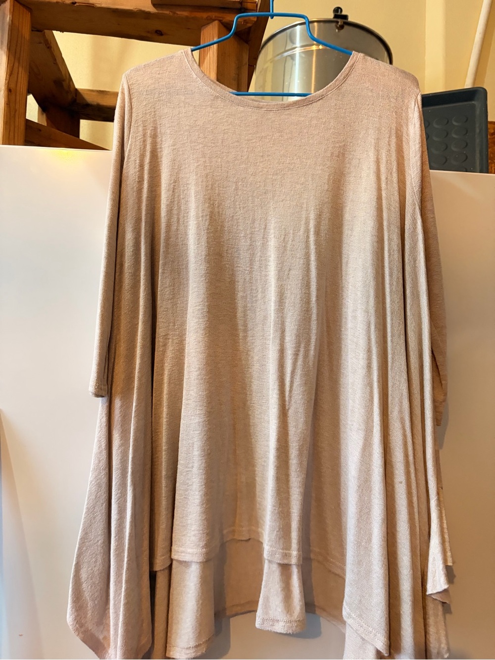 Umgee Blush Beige Flowing Swing Tunic Top